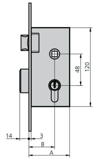 CERRADURA CVL 1960-60-2 HL. CILINDRO PERA