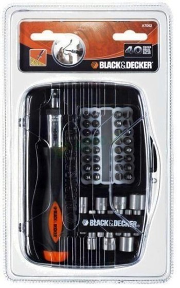 DESTORNILLADOR  BLACK & DECKER CARRACA (JUEGO 40PZAS.)