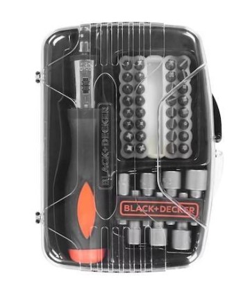 DESTORNILLADOR  BLACK & DECKER CARRACA (JUEGO 40PZAS.)